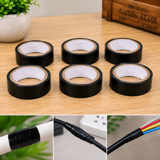 General Electrical Tape – Durable PVC Insulation, 6 Rolls Set