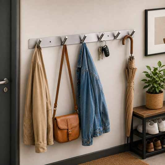 Stainless Steel Coat Rack 6-Hook – Durable & Rust-Resistant