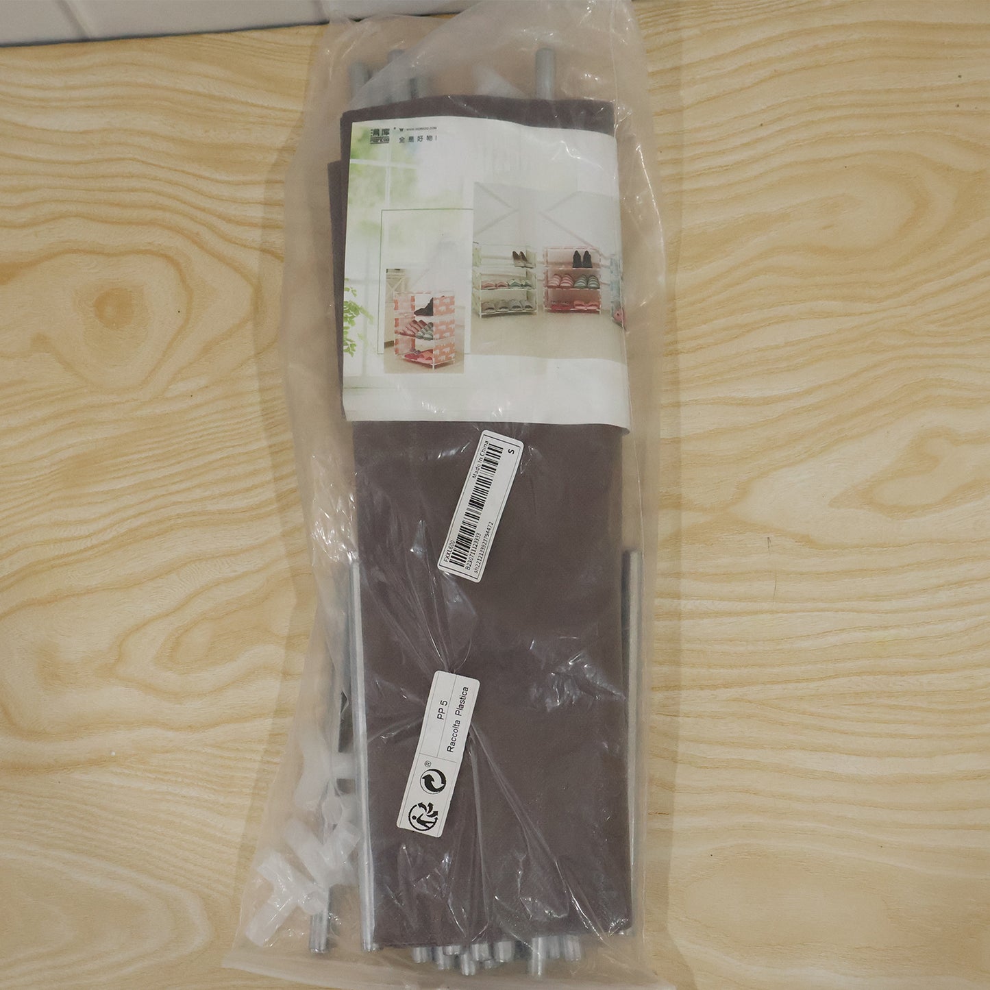 Modular fabric shoe rack plastic pack live photo