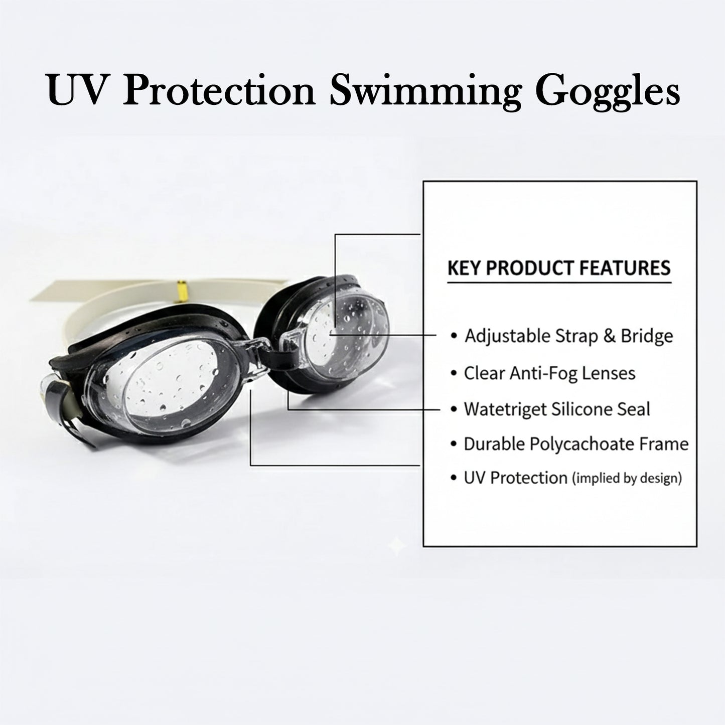 UV Protection Swimming Goggles (1 Pc)