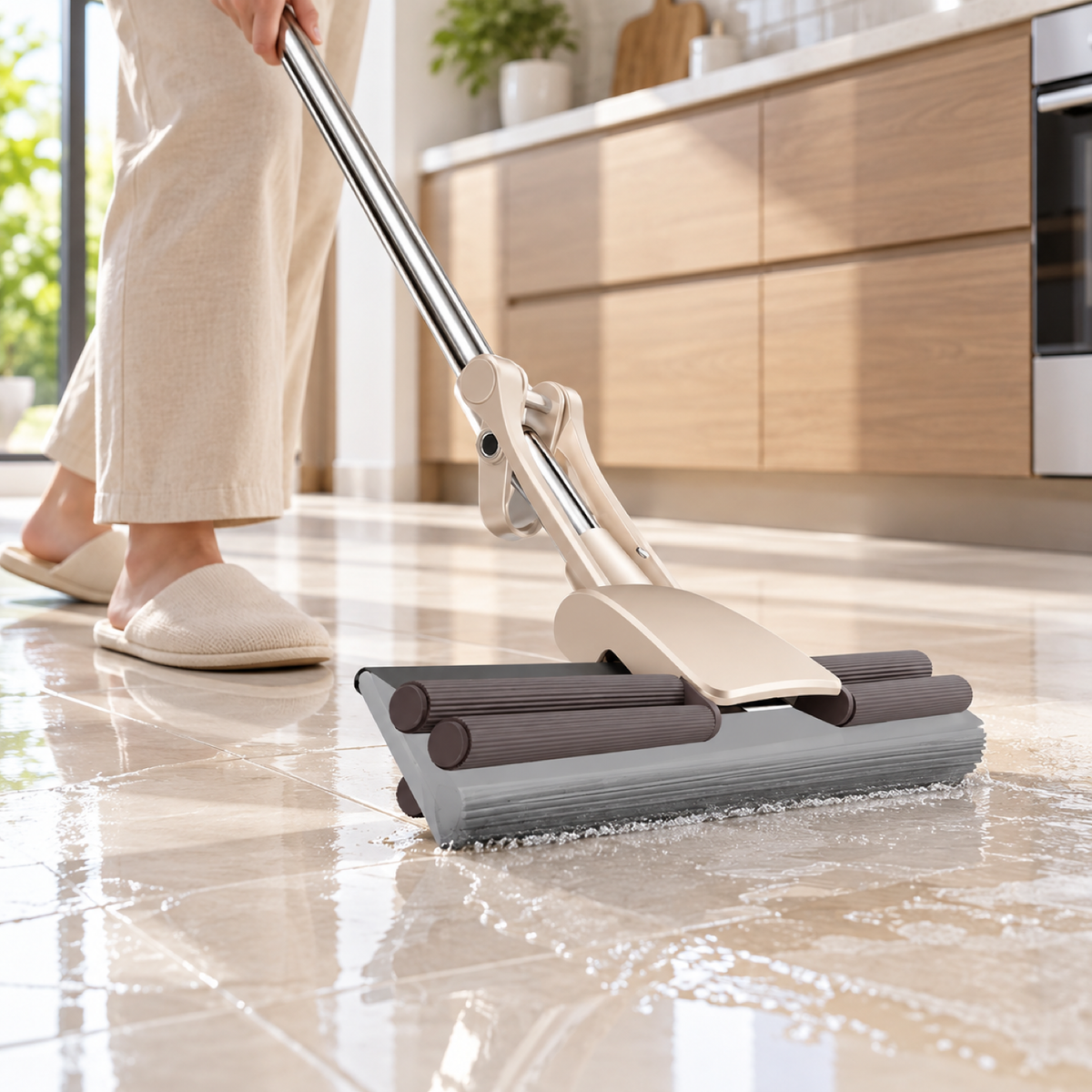 Self-Cleaning Sponge Mop – Super Absorbent | storenzo — 15721_superabsorbent_sponge_mop showcase image