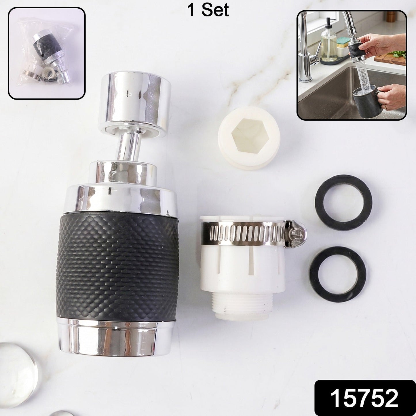 Kitchen Water Faucet Sprayer 360° Rotatable Tap Extender Nozzle for Sink (1 Pc)