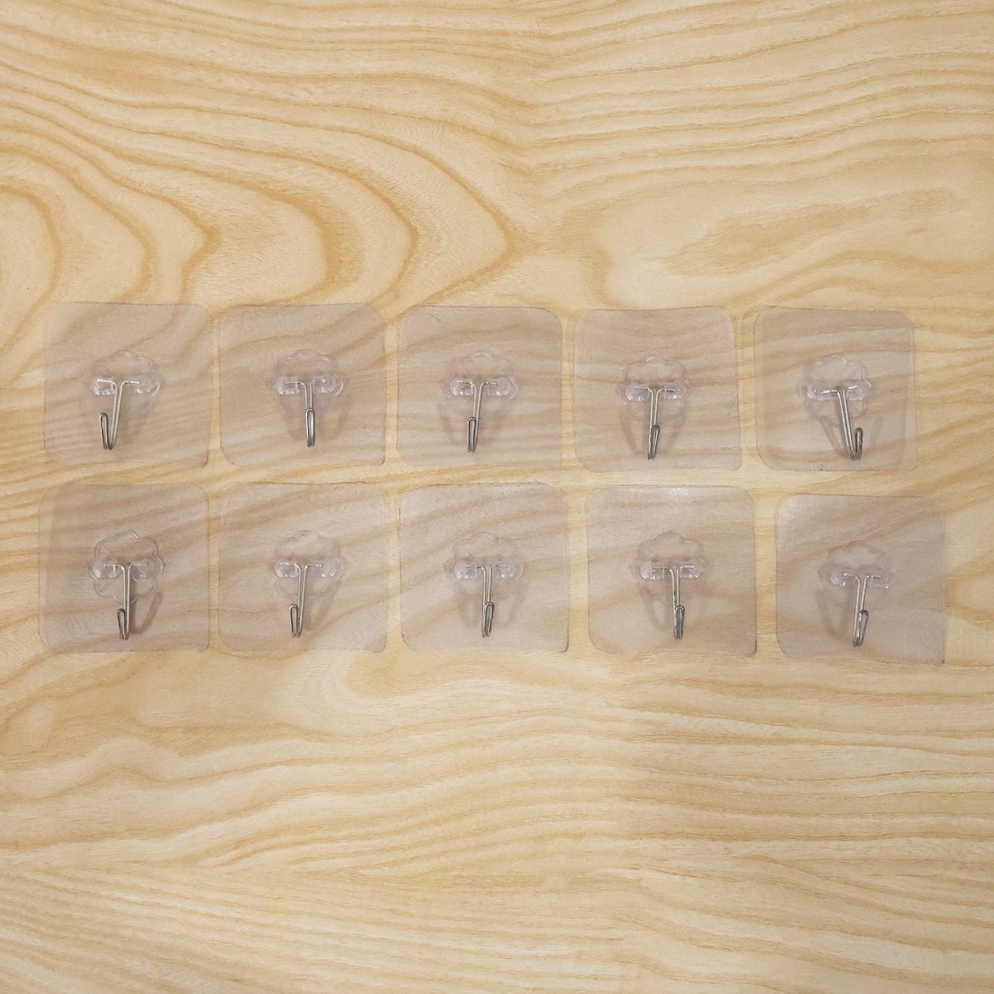 Transparent Adhesive Wall Hooks Strong Sticky Hooks for Home Kitchen (10 Pc Set)