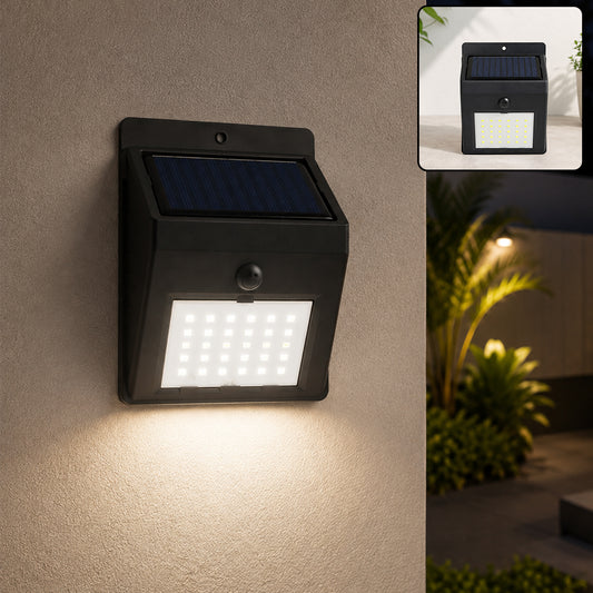 Solar Powered LED Wall Light – Motion Sensor Outdoor Security Lamp