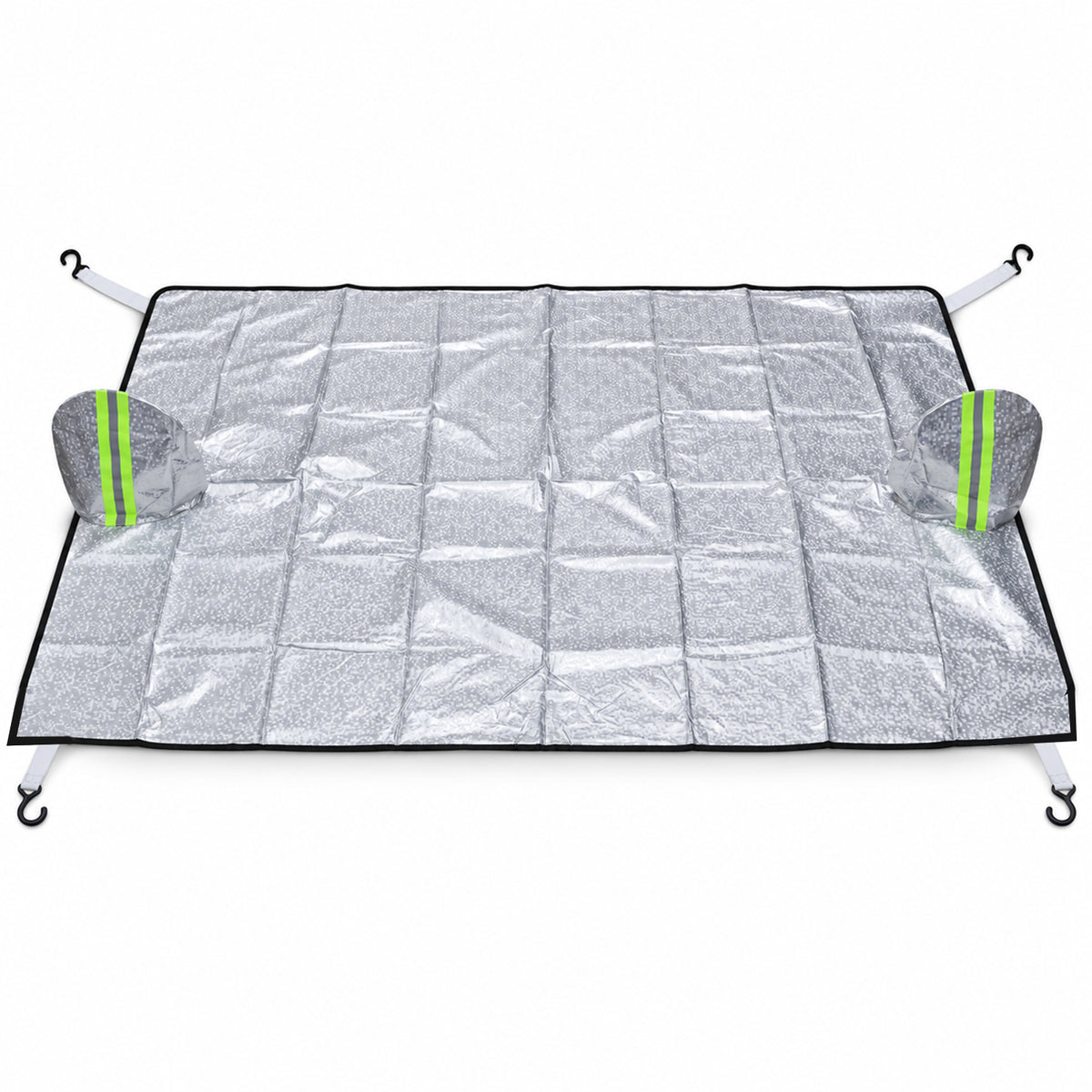Windshield cover laid flat on white background