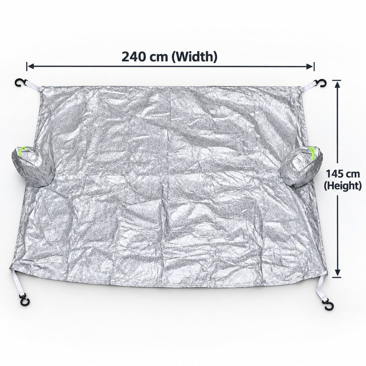 Windshield cover dimensions 240 cm by 145 cm