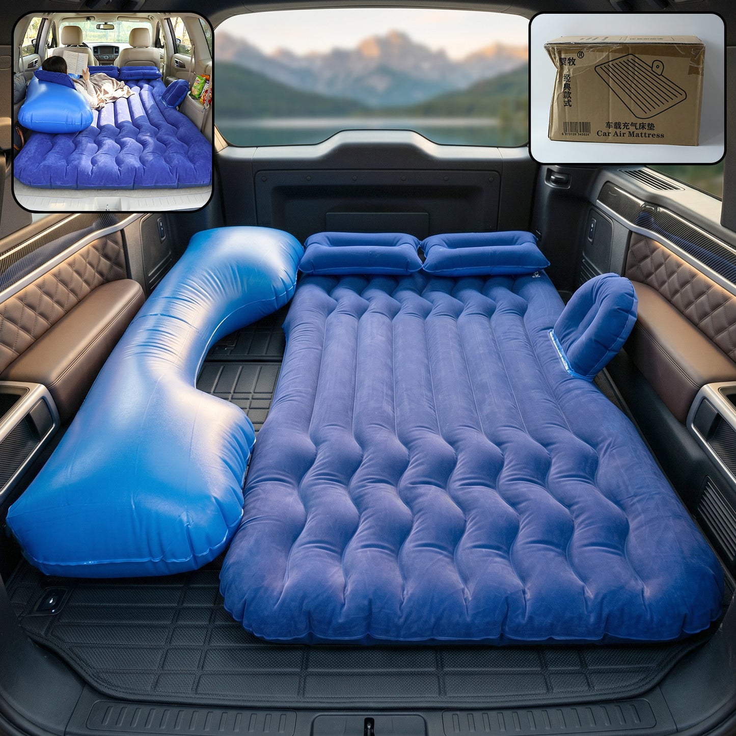 Car Air Mattress Set with Inset View