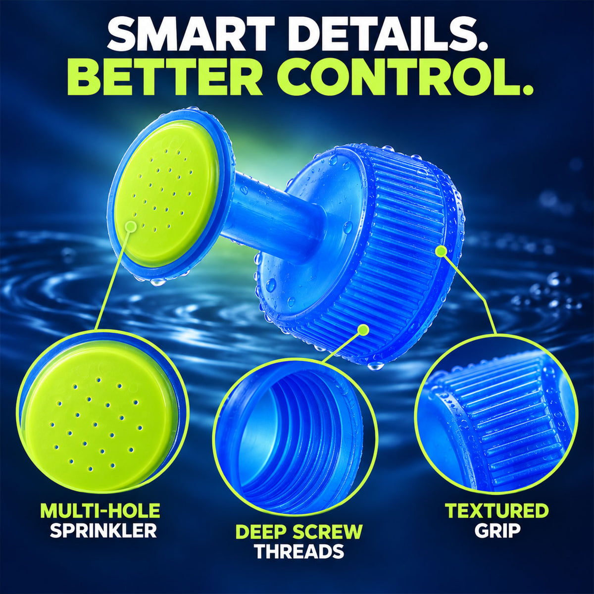 Sprinkler face screw threads and grip details