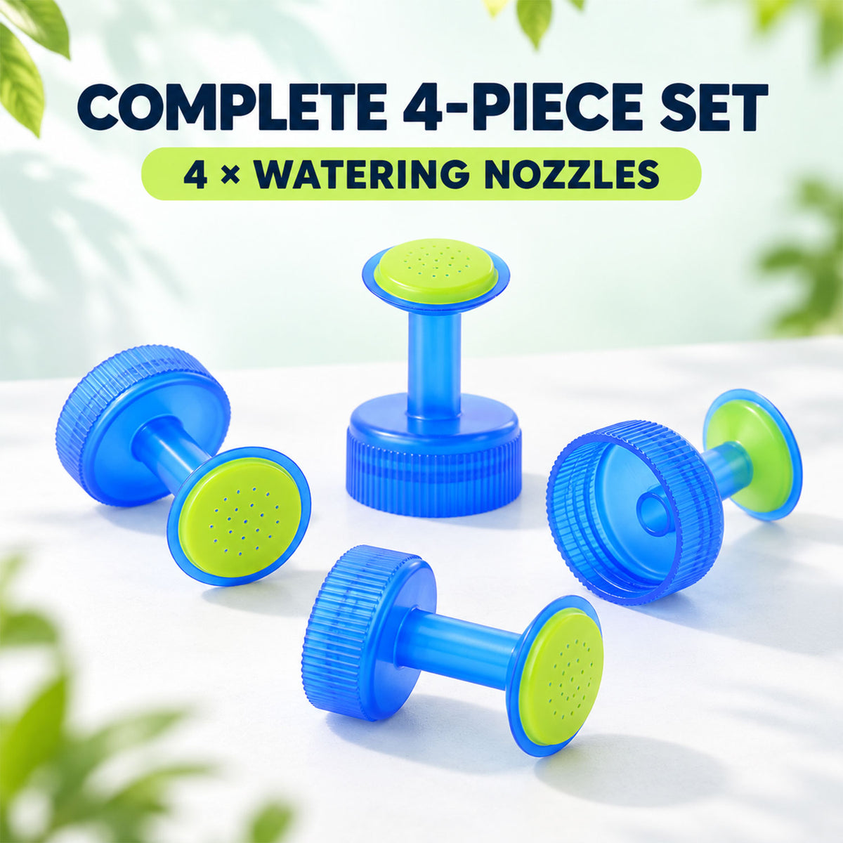 Complete set of four bottle watering nozzles