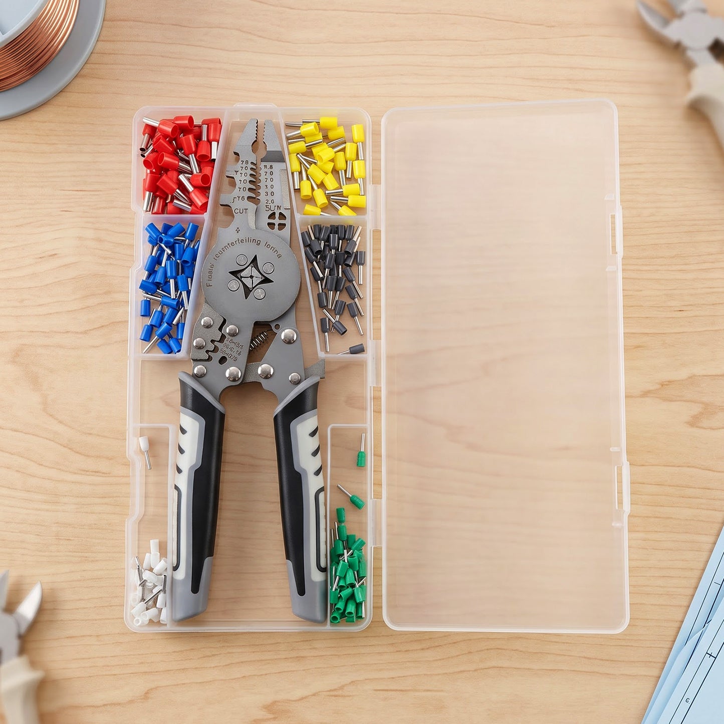 Crimping plier kit with terminal connectors