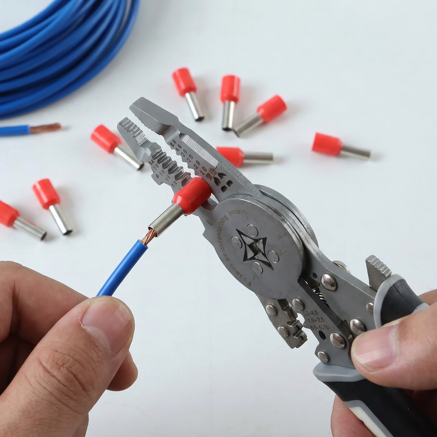 Electrical wire crimping application