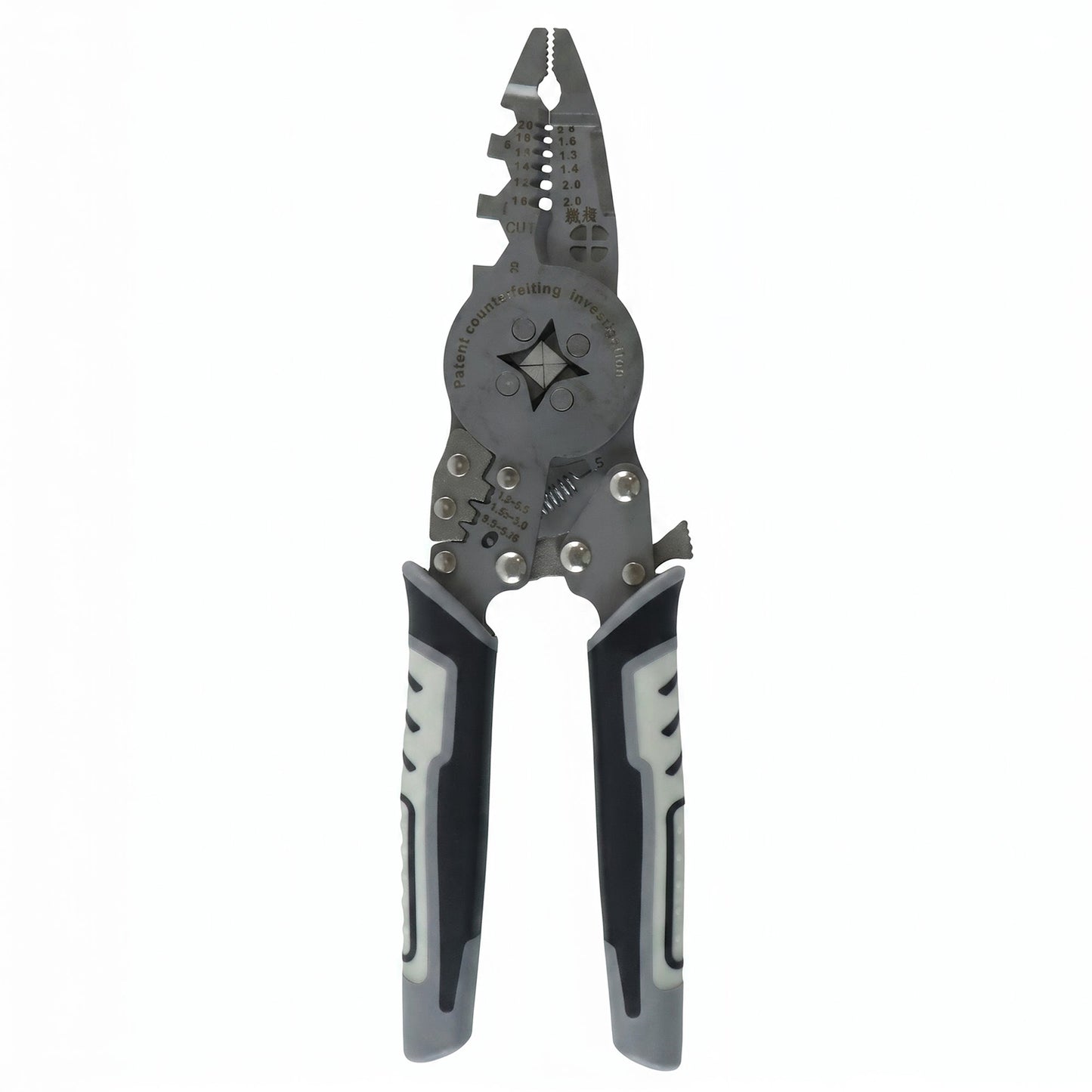 Wire crimping plier on white background