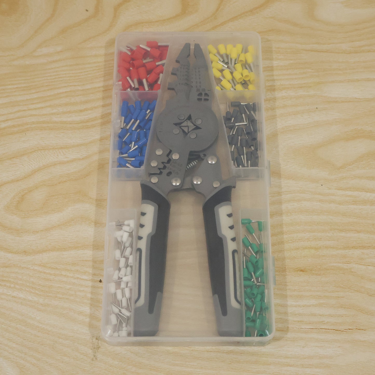 Wire crimping plier tool kit live plastic box photo
