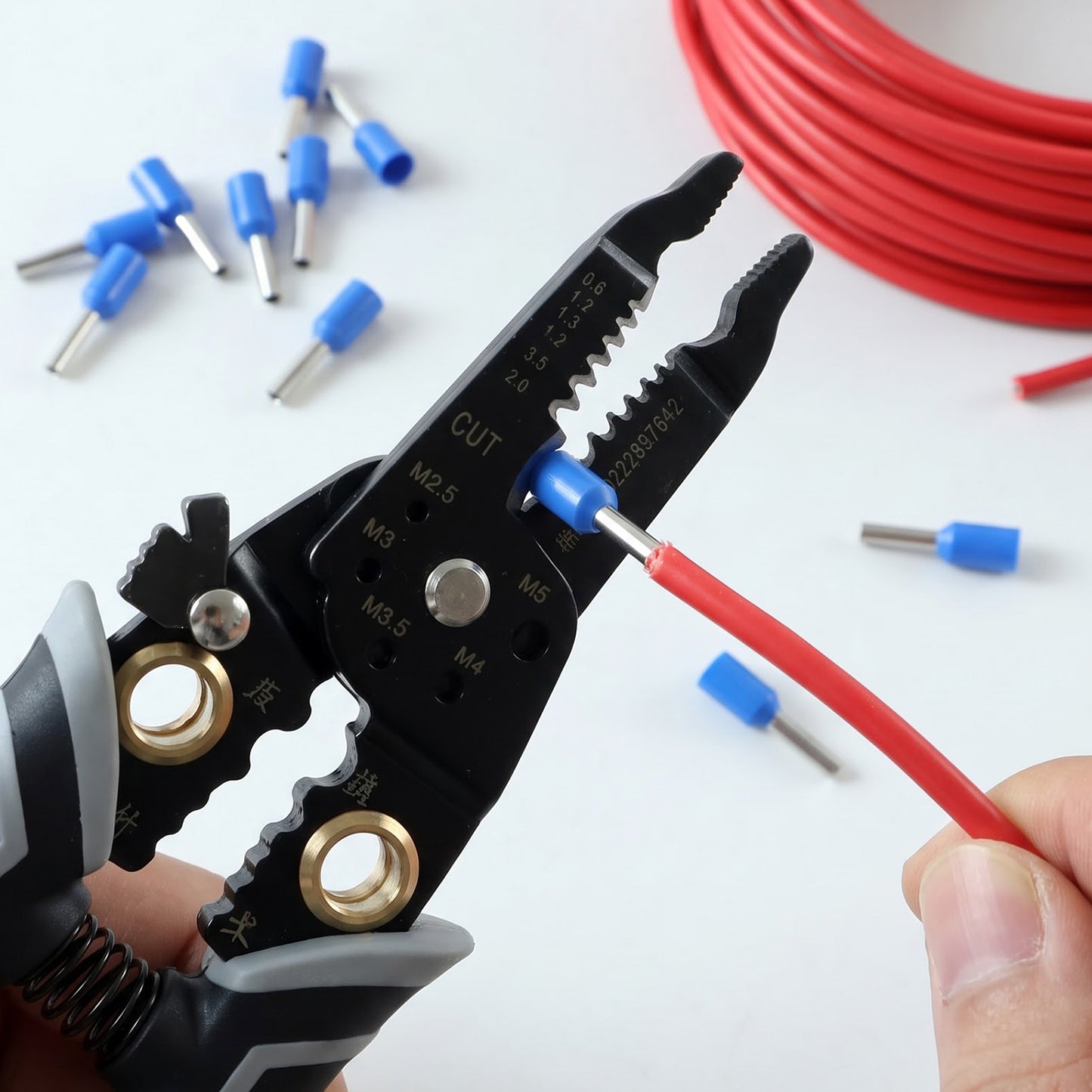 Wire terminal crimping demonstration