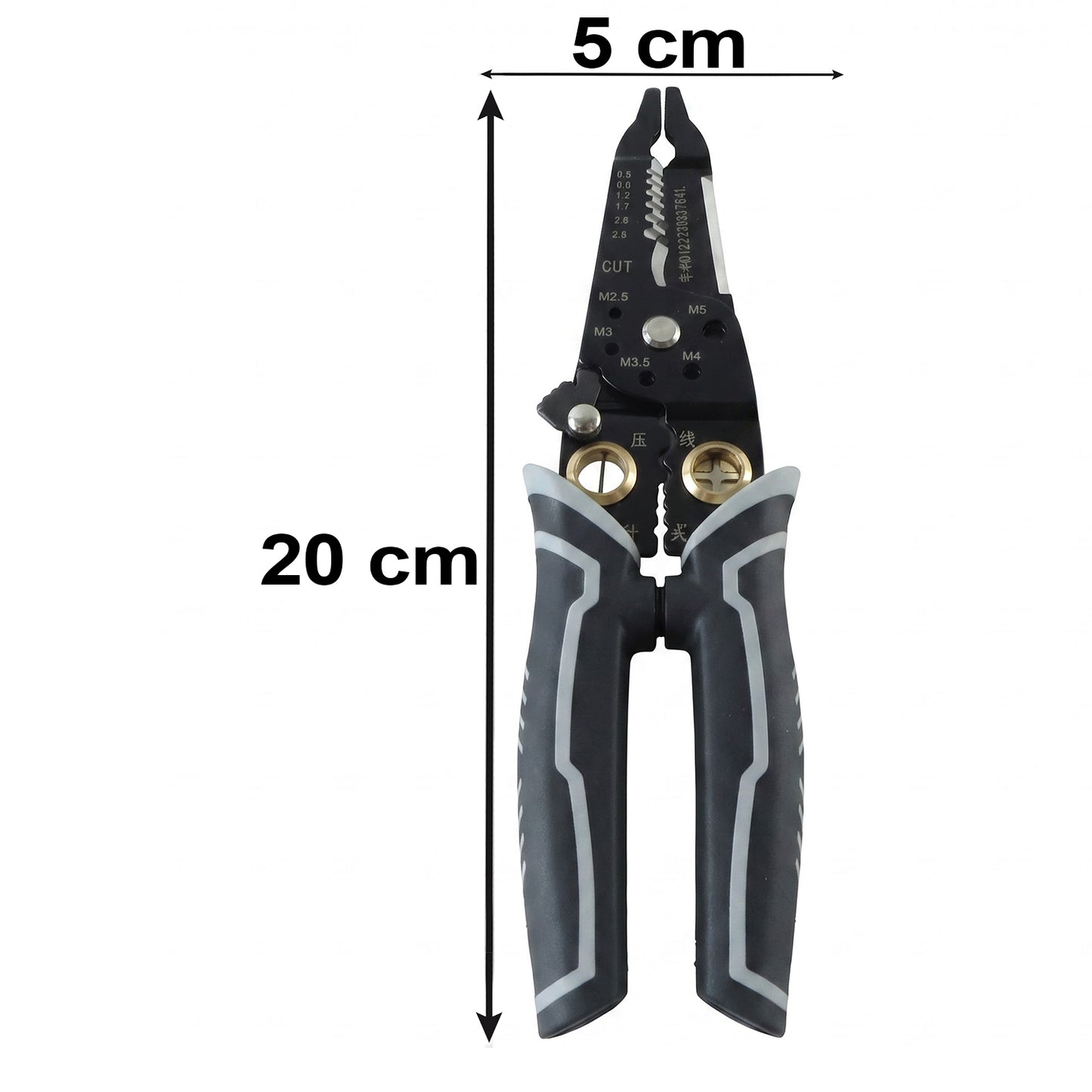 Wire crimping plier size details