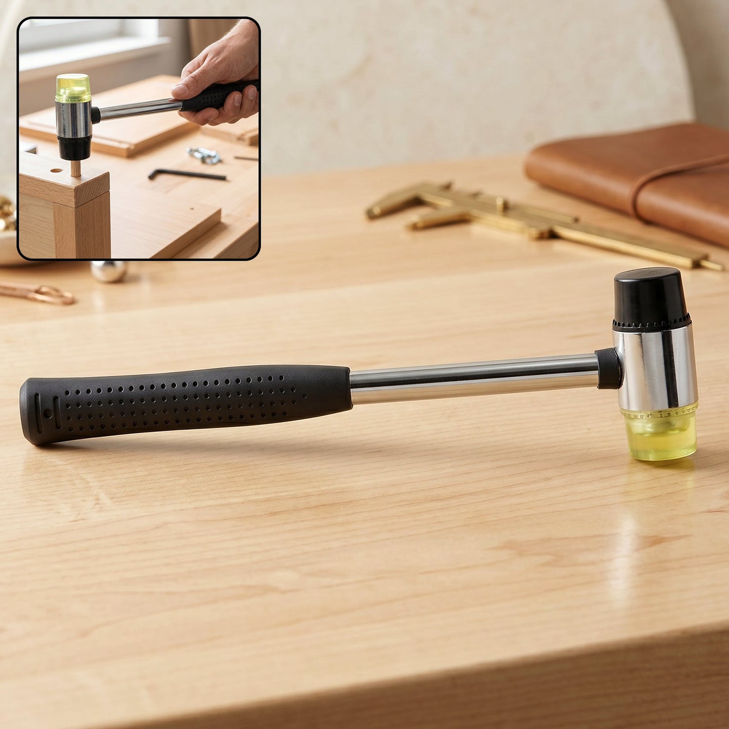 Double Head Rubber Mallet Hammer front view