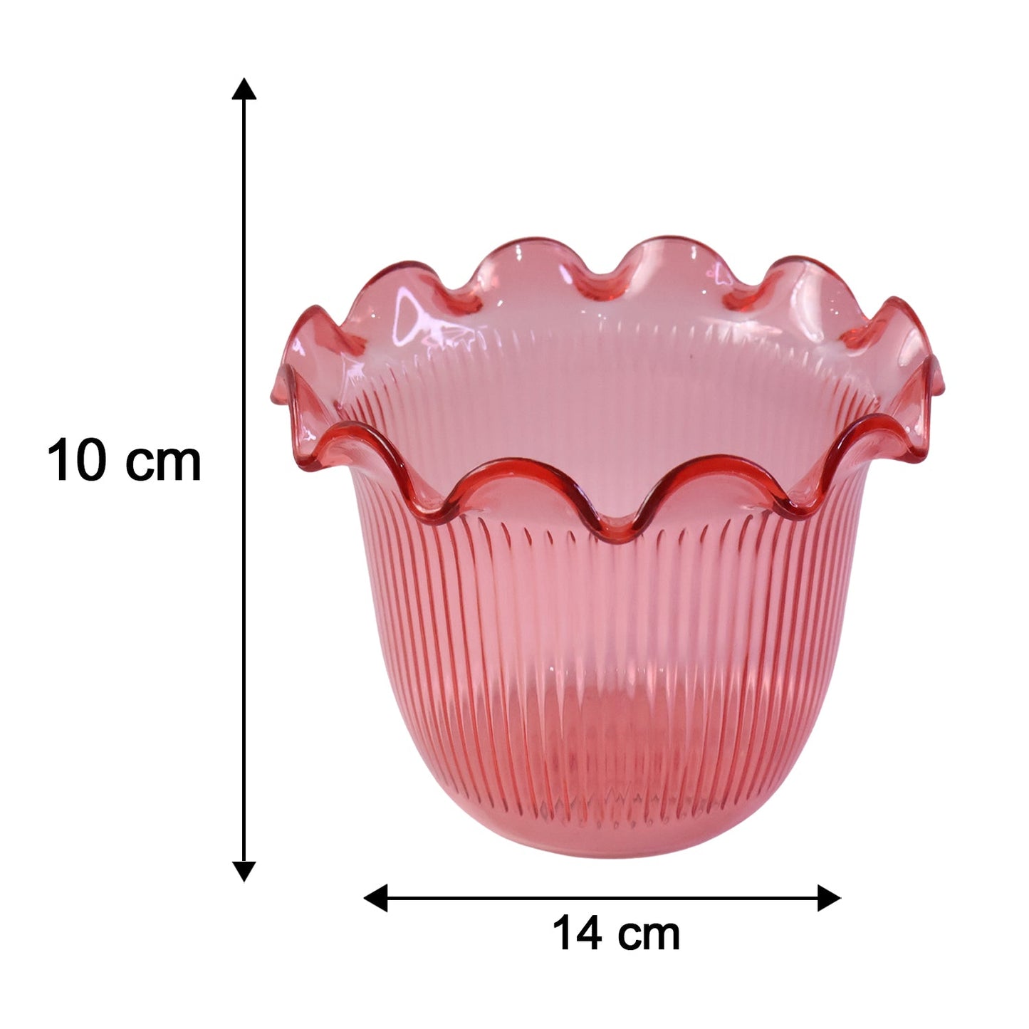 17122 decorative ruffled flower pot size