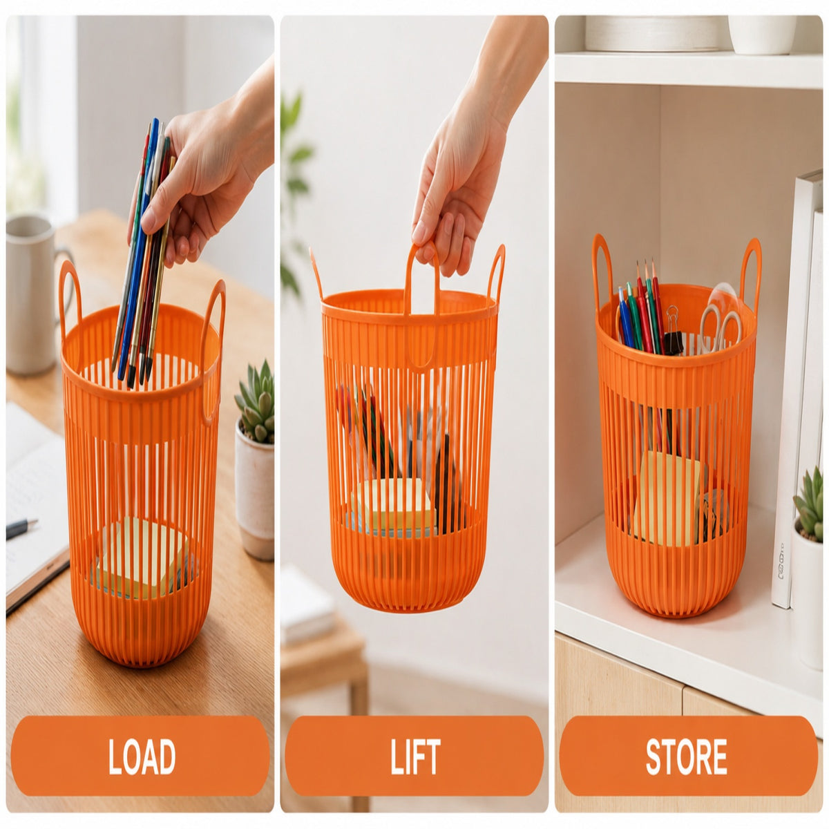 17124_multi_plastic_round_storage_basket_with_handle image 6