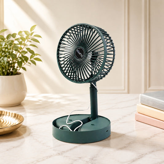 Telescopic Foldable Mini USB Desk Fan – Adjustable & Quiet Cooling