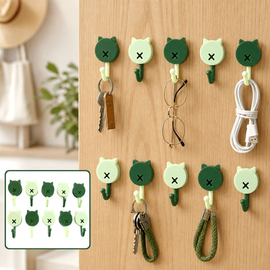 Self Adhesive Wall Hooks 10 Pc – Strong Hold, No Drilling