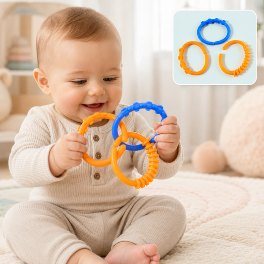 Baby Learning Links Set – Safe, Colorful 3-Piece Educational Toy
