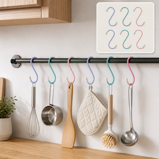 S Hooks Metal – Heavy Duty Hanging Hooks (6 Pcs) | VoltDesk