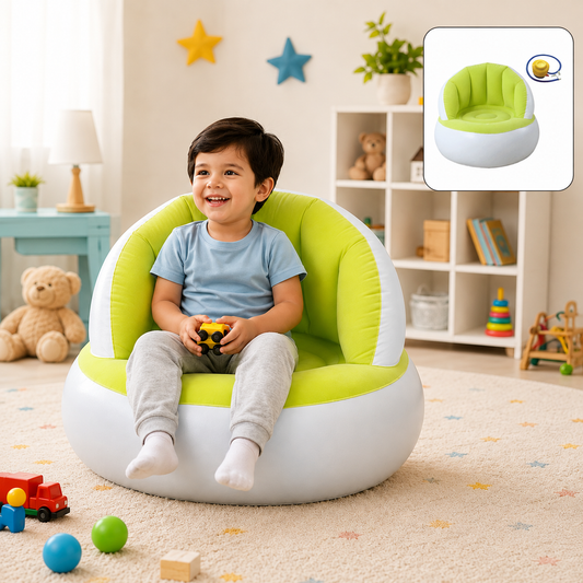 Kids Inflatable Sofa Chair – With Foot Pump & Backrest | Play & Move