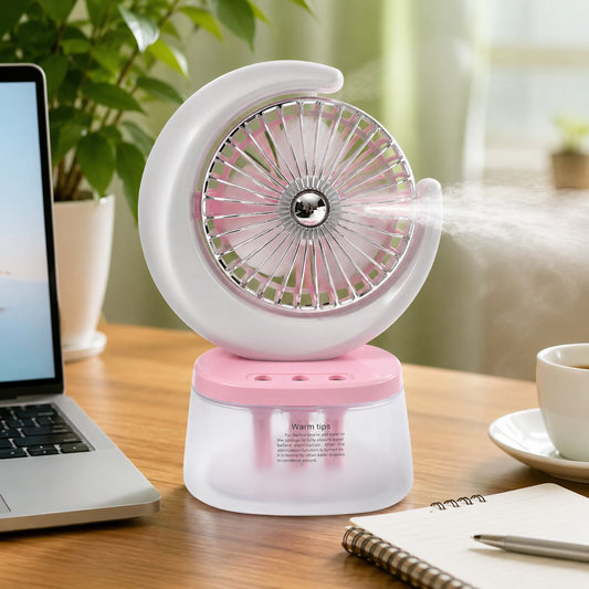 Portable Humidifying Fan – LED Light & USB | Airvanta