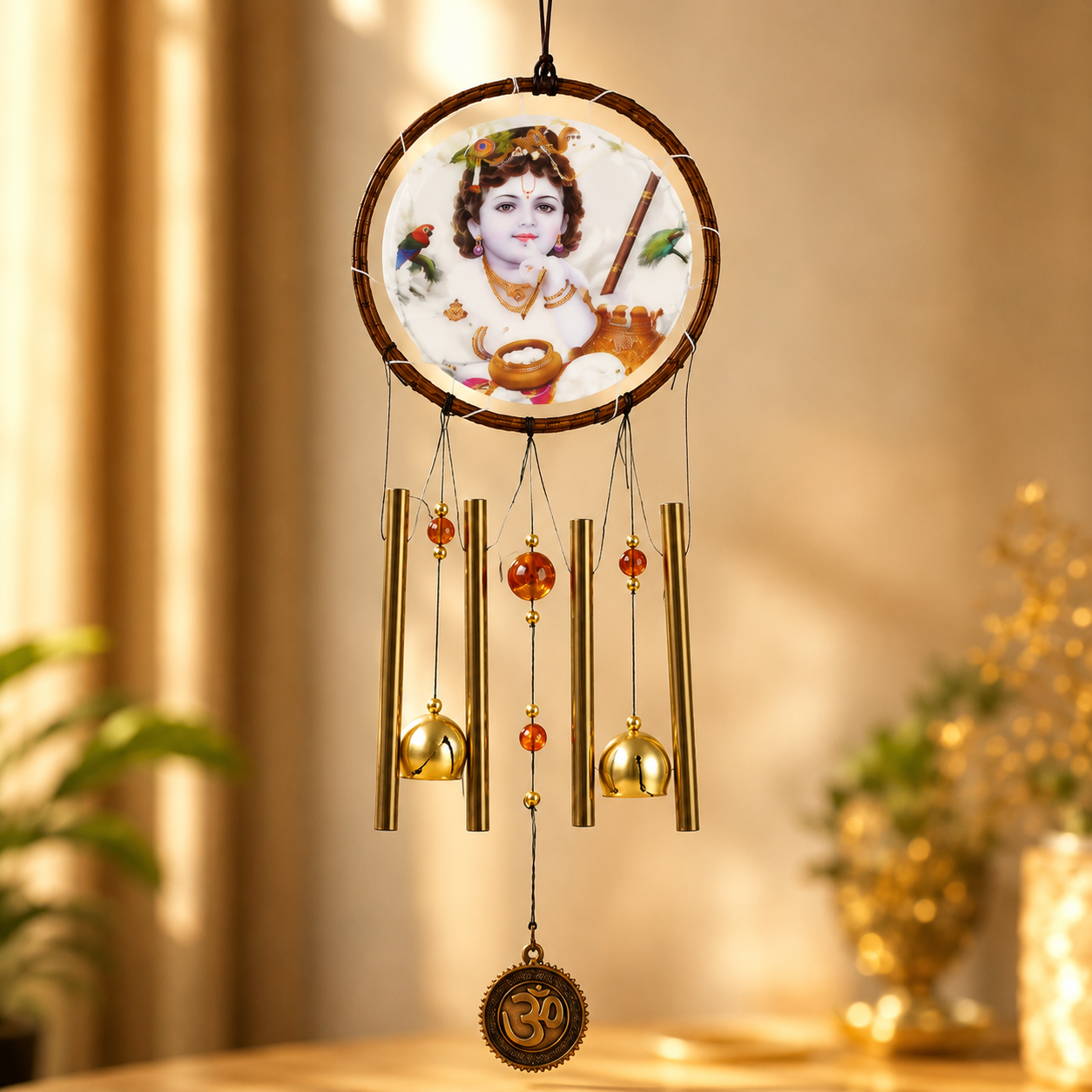 Krishna Dream Catcher Wind Chime – Spiritual Melody Decor
