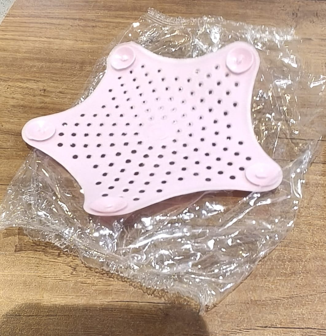 Baby Pink Silicone Star Shaped Sink Filter Bathroom Hair Catcher Drain Strainers for Basin