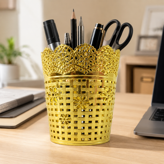 Metal Mesh Pen Holder – Durable Office Desk Organizer Stand