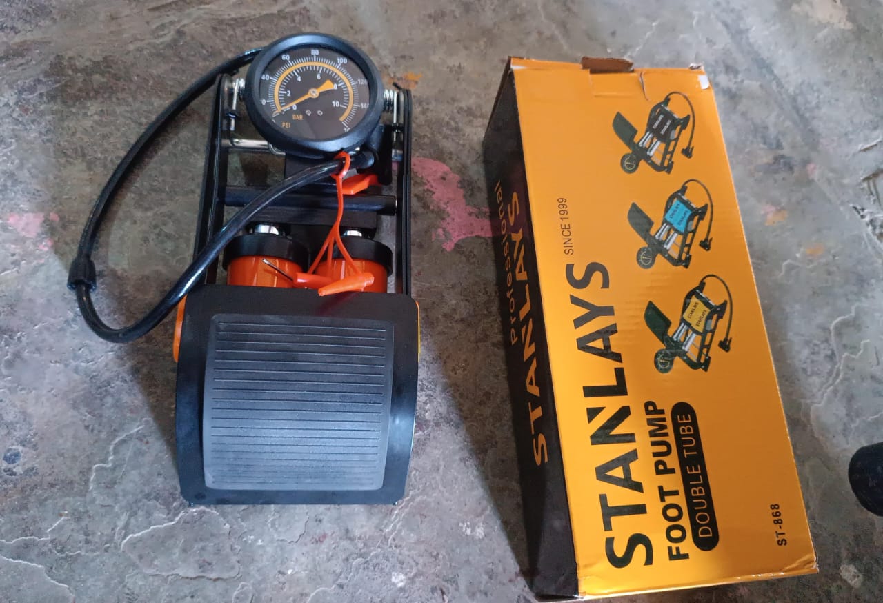 कार और बाइक के लिए पोर्टेबल हाई प्रेशर फ़ुट एयर पंप कंप्रेसर