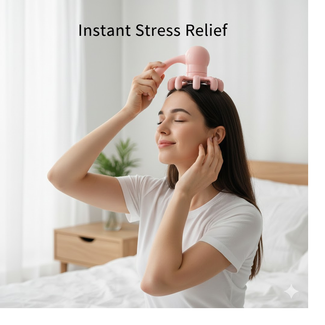 Scalp Relax Octopus Massager – Long Ergonomic Head Massager for Adults