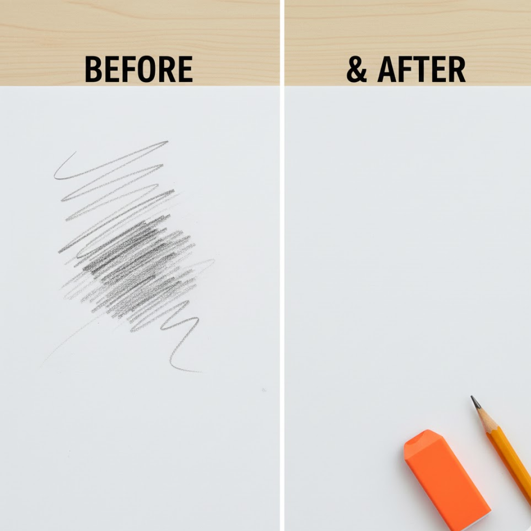 Pencil Top Eraser Rubber Erasers (1 Pc / Mix Colour & Design)