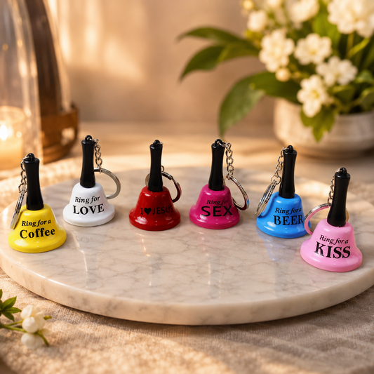 Mini Hand Bell Keychain – Fun Party & Bar Accessory