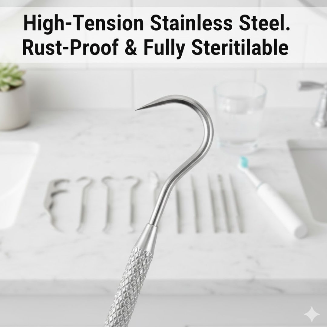Detailed view of stainless steel toothpicks tips