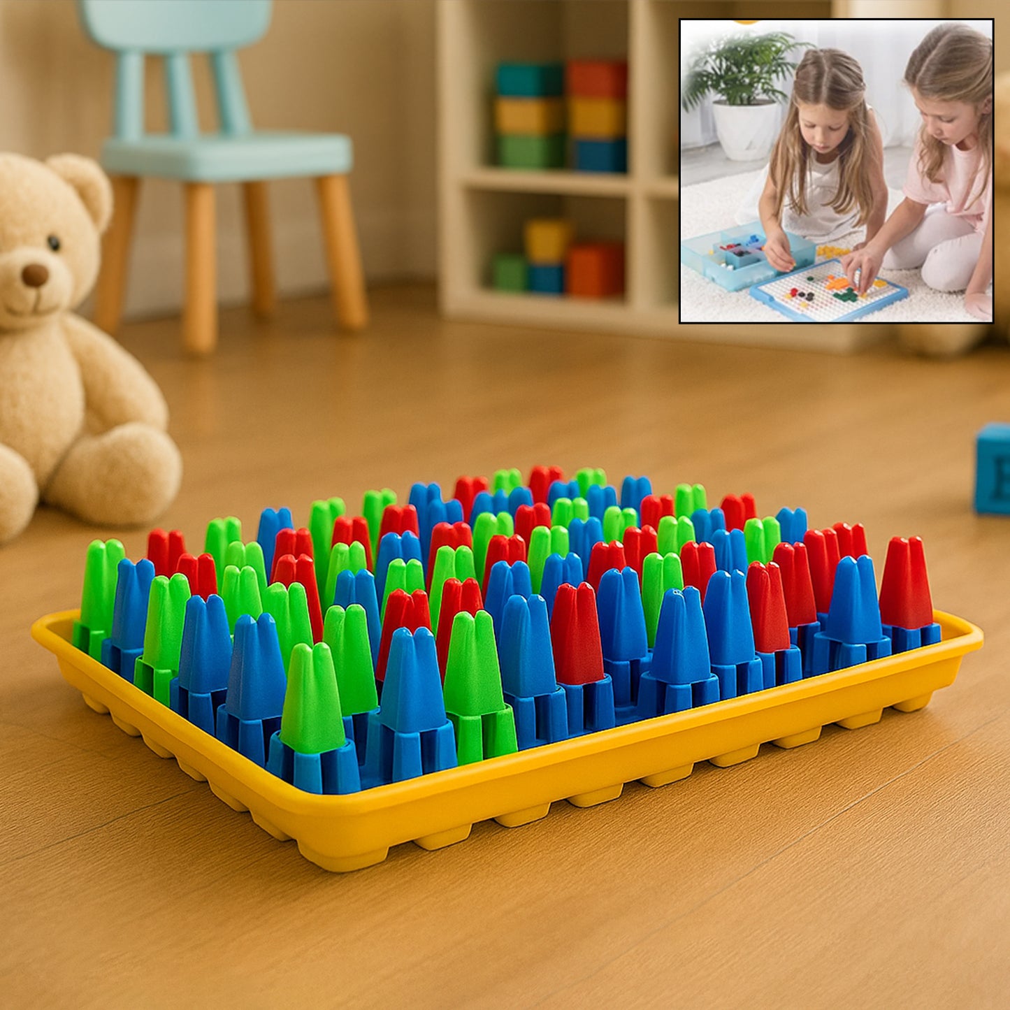 Plastic Color Crush Game Board, A Puzzle Game, Challenge's Educational Board Game's, Game for Kids & Adults, Birthday Gift (1 Set)