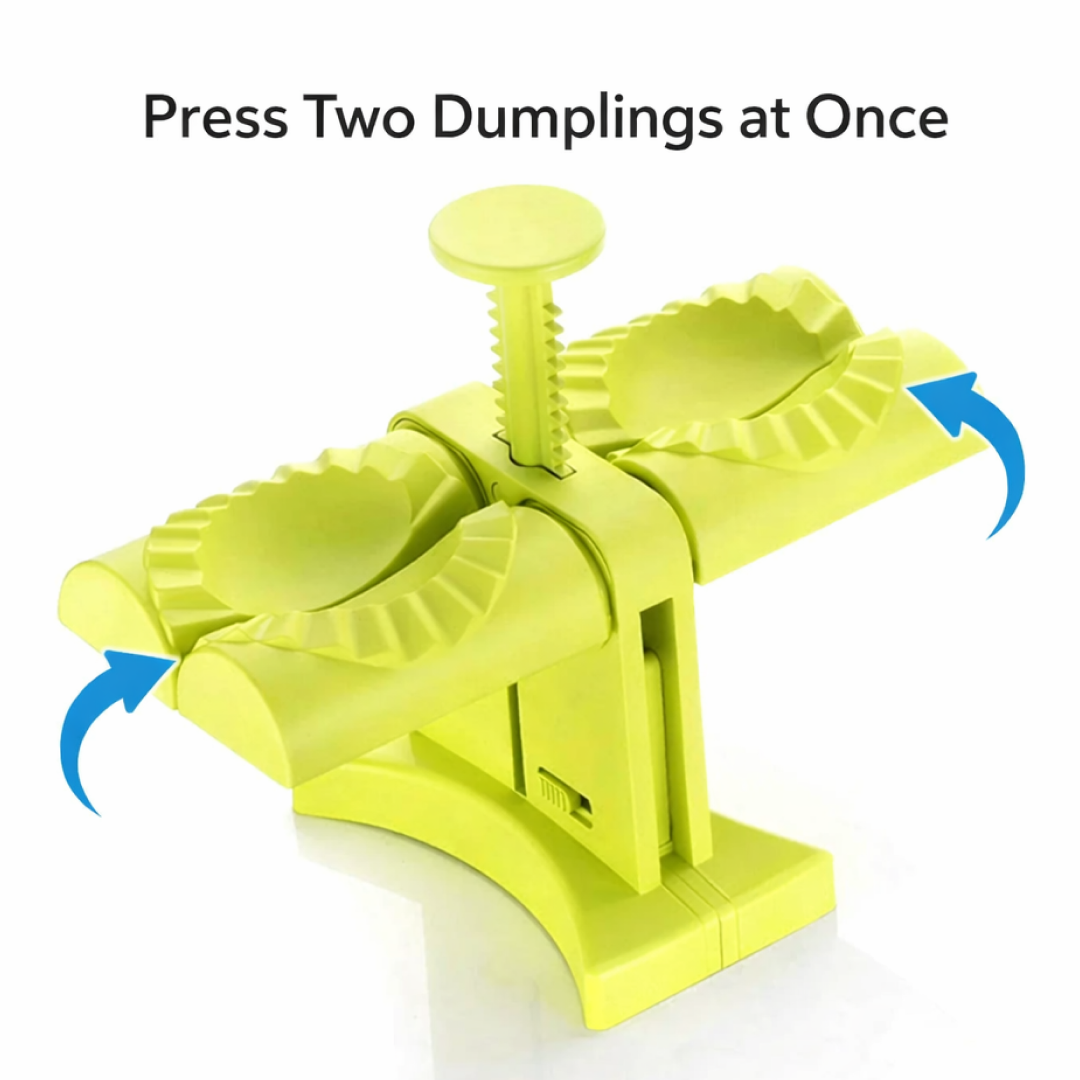 Double-Head Dumpling Maker Mold – Press Two Dumplings at Once (Brown Box)