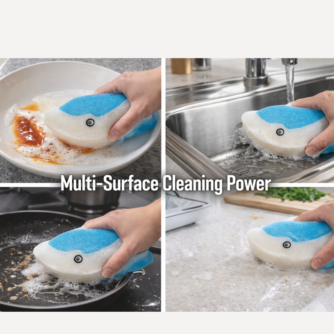 Dolfin Reusable Kitchen Sponge – Superior, Multi-Surface, Low Maintenance (1 Pc)