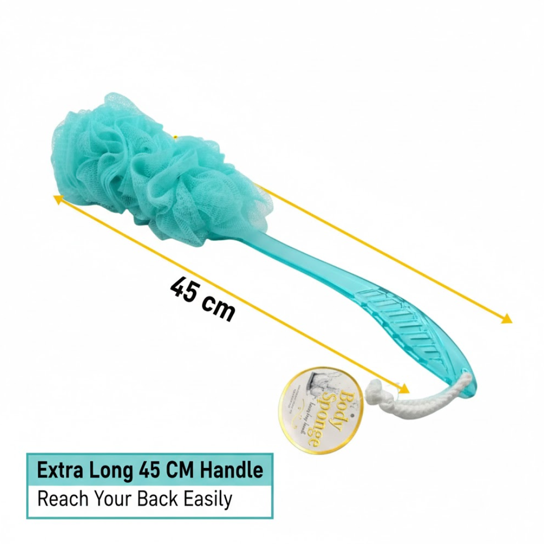 Loofah Back Scrubber with Long Handle, Soft Nylon Mesh Bath Brush (45 Cm)