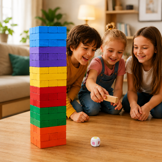 Wooden Stacking Tower Game – 54-Piece Classic Fun