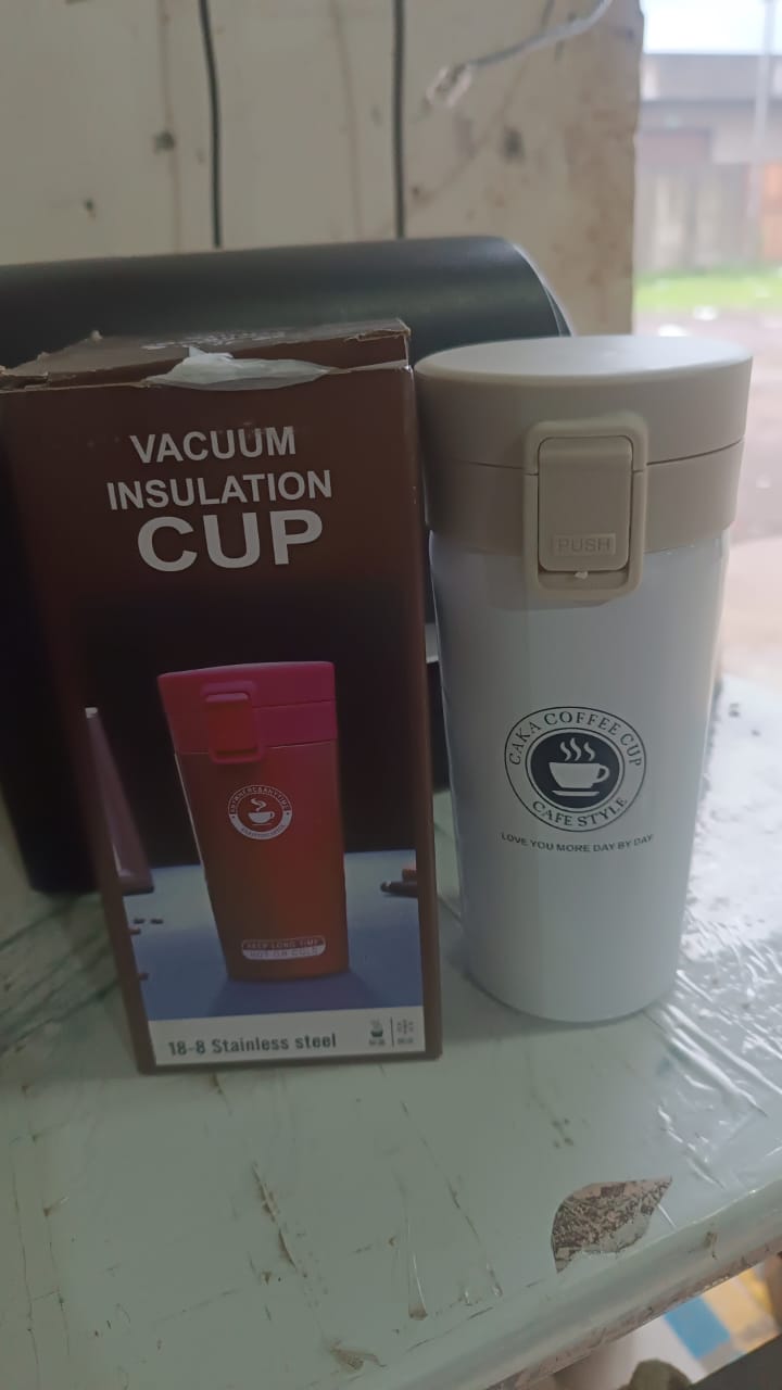 Customize / personalized Stainless Steel Vacuum Insulated Coffee Flask with Flip Lock Lid (400ML / 1 Pc)