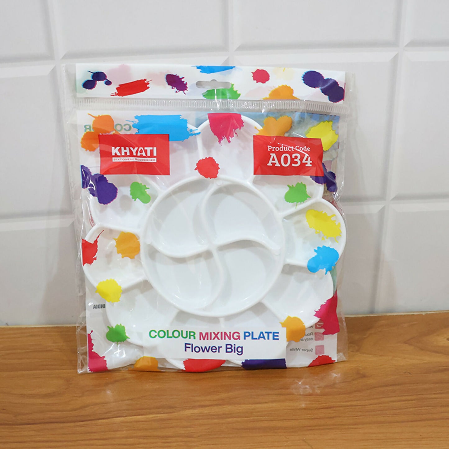 Khyati Colour Mixing Plate – Flower Shape Big Paint Palette for Artists and Students