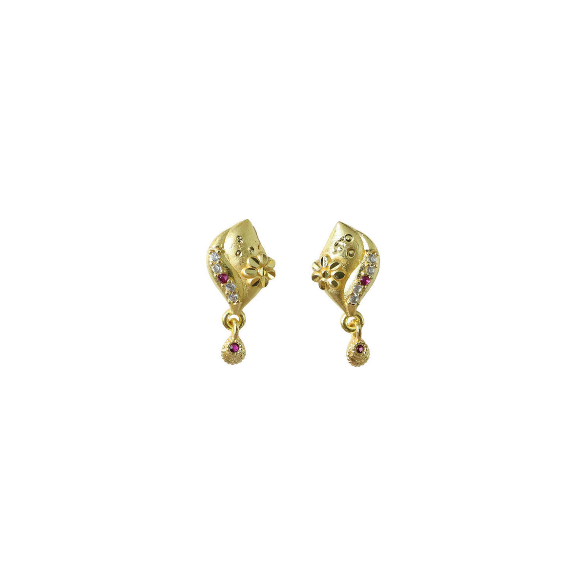 Stylish designer flower drop earrings with detailed craftsmanship