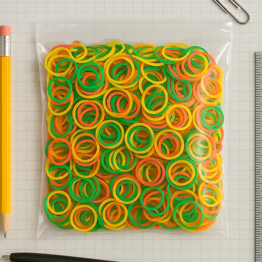 बहुरंगी रबर बैंड (लोचदार और पुन: प्रयोज्य, कार्यालय और घर)