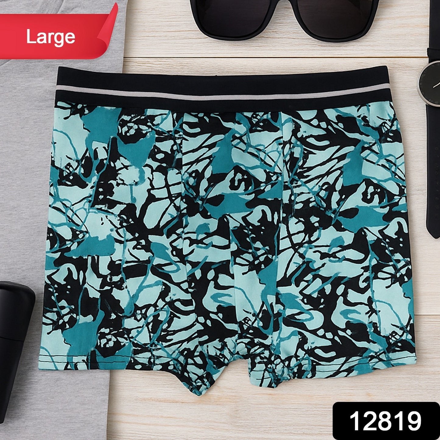 Men’s Stretch Boxer Briefs (Large) - (1 Pc / Mix Color)