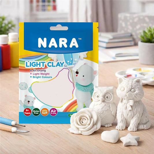 NARA Air Dry Light Clay for Kids Creative Sculpting and DIY Craft Activity