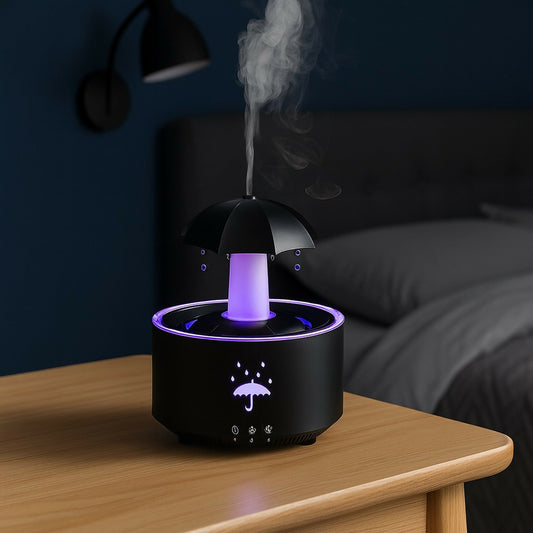 Umbrella Aroma Diffuser with Color Light & Rotating Mist for Home & Bedroom