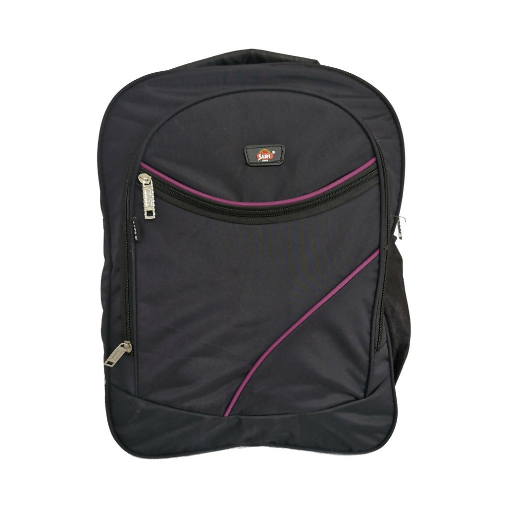 Black Backpack with Multicolor Design | Durable Travel & School Bag | Multiple Compartments | Unisex Office Backpack