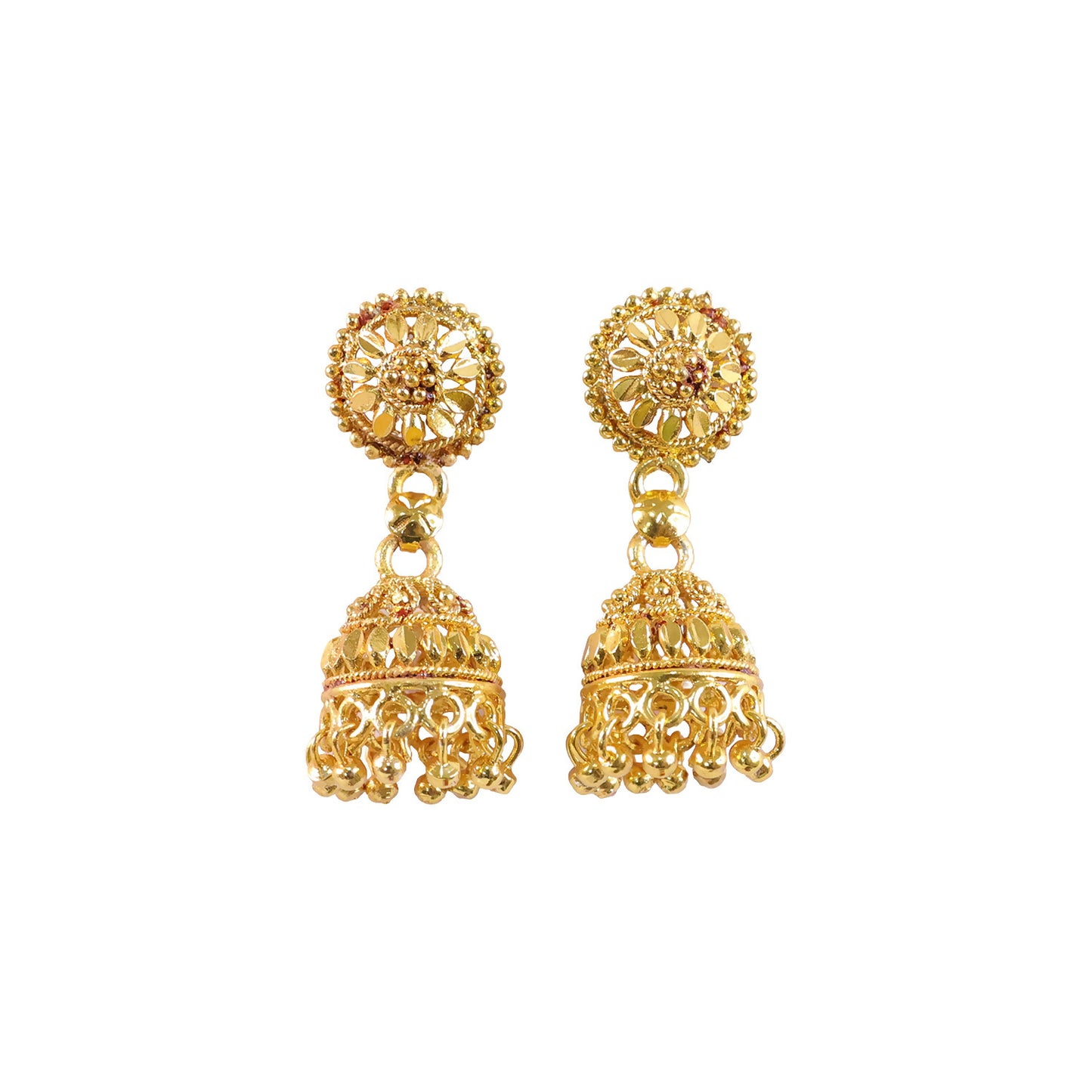 Beautiful Gold Plated Traditional Jhumka Earrings for Women Party Wear